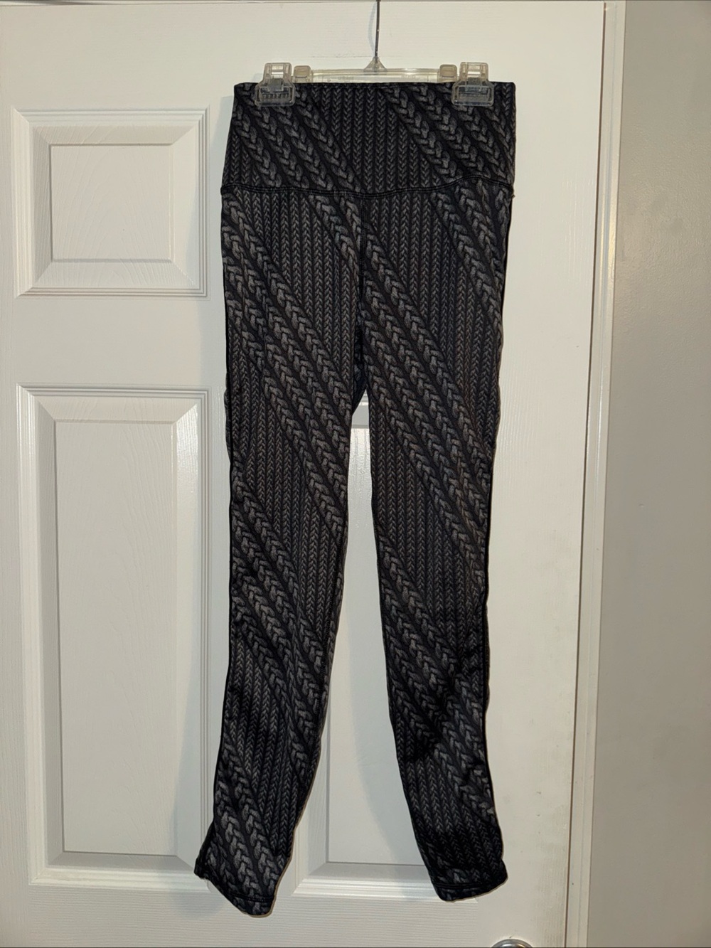 aerie Black Cable-Stripe High-Waist Leggings
